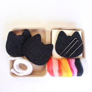 Mini Black Cats Felting Craft Kit - Knot Another Hat