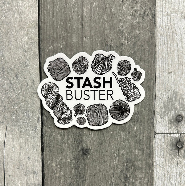 pacific knit co. vinyl stickers stash buster - Knot Another Hat