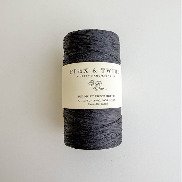 flax & twine sundrift paper raffia basalt - Knot Another Hat