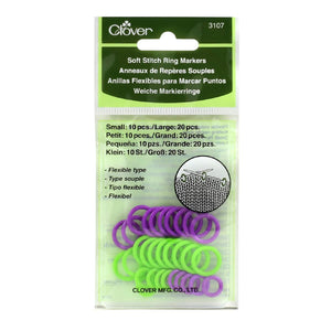 clover soft rubber stitch markers - Knot Another Hat