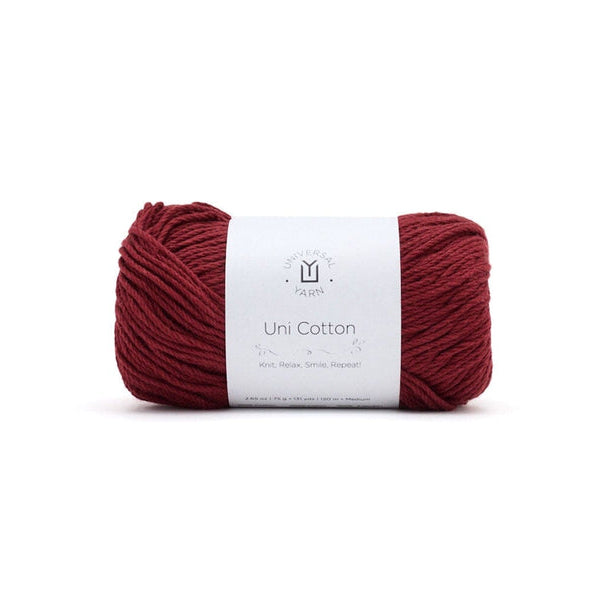 universal yarn uni cotton 105 black cherry - Knot Another Hat