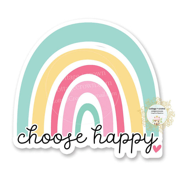 cottage + crown snarky vinyl stickers choose happy - Knot Another Hat