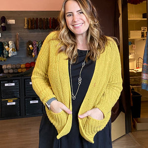 one-of-a-kind handknit sample: sarah cashmere cardigan - Knot Another Hat