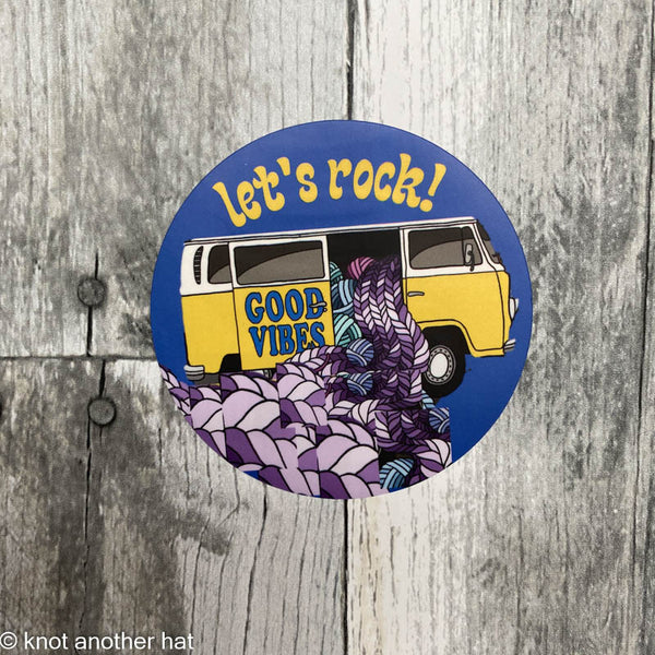 Good Vibes Yarn Tour Souvenir Stickers fall 2021 box sticker - Knot Another Hat