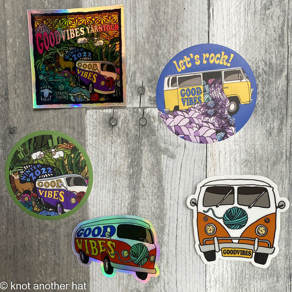 Good Vibes Yarn Tour Souvenir Stickers  - Knot Another Hat
