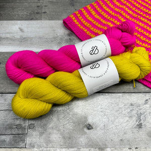 casapinka LYS day pattern & kits fuchsia/electric yellow - Knot Another Hat