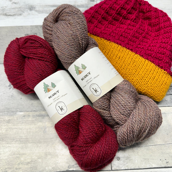 have a ball fall crawl woolly waffle hat grab-n-go bundles scarlet/hazelnut - Knot Another Hat