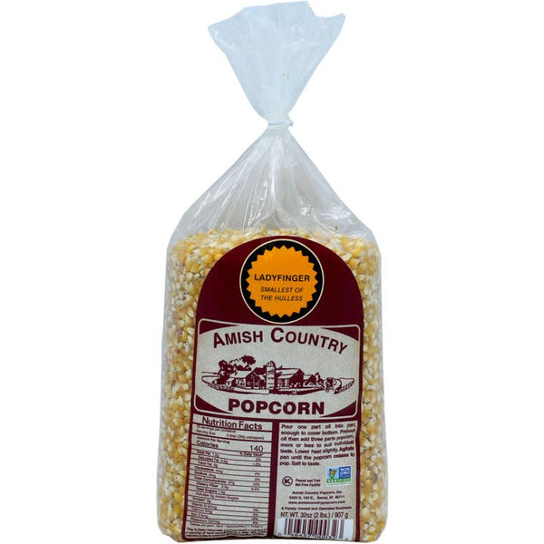 amish country popcorn 2 lb bag ladyfinger hulless - Knot Another Hat