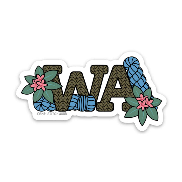 camp stitchwood vinyl stickers Washington - Knot Another Hat