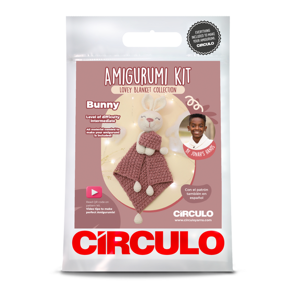 circulo amigurumi lovey blanket kit 01 bunny - Knot Another Hat