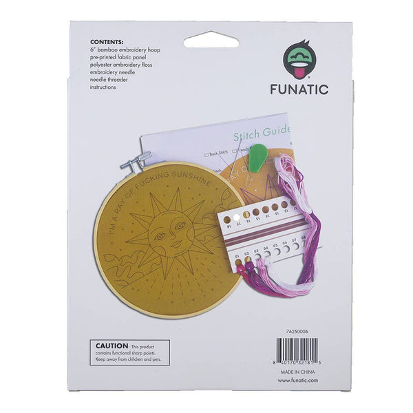 I'm A Ray Of Fucking Sunshine Embroidery Kit - Knot Another Hat