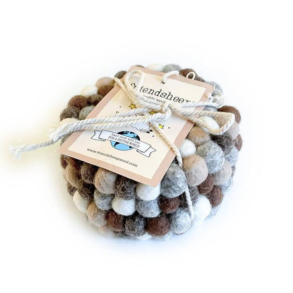 friendsheep eco coasters earth tones - Knot Another Hat