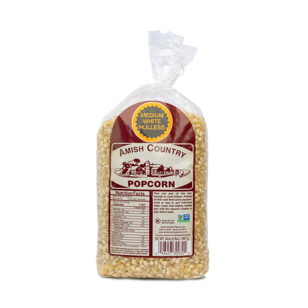 amish country popcorn 2 lb bag medium white hulless - Knot Another Hat