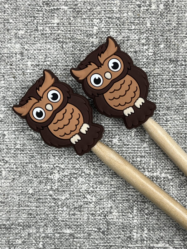 minnie & purl stitch stoppers brown owls - Knot Another Hat