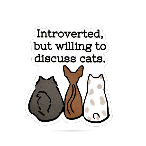 ellembee stickers introvert loves cats - Knot Another Hat