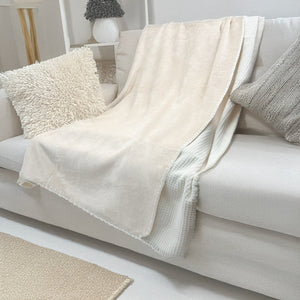 ultra soft velvet waffle weave throw blanket beige - Knot Another Hat