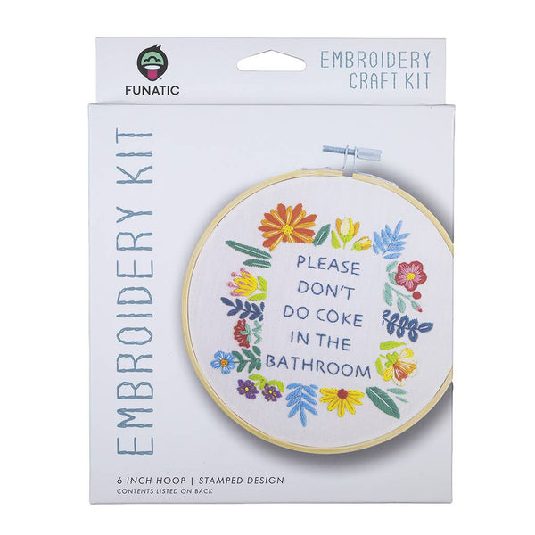 Please Don't Do Coke In The Bathroom Embroidery Kit - Knot Another Hat