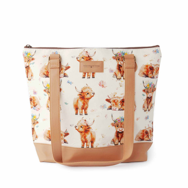 twice sheared sheep mega trinity project bag highland cow - Knot Another Hat