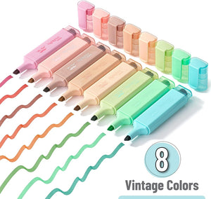8-pack highlighter set, vintage colors - Knot Another Hat
