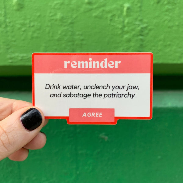 get bullish snarky stickers sabotage the patriarchy - Knot Another Hat
