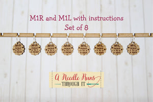 M1L & M1R Increases with Instructions - Stitch Markers (set of 8) - Knot Another Hat