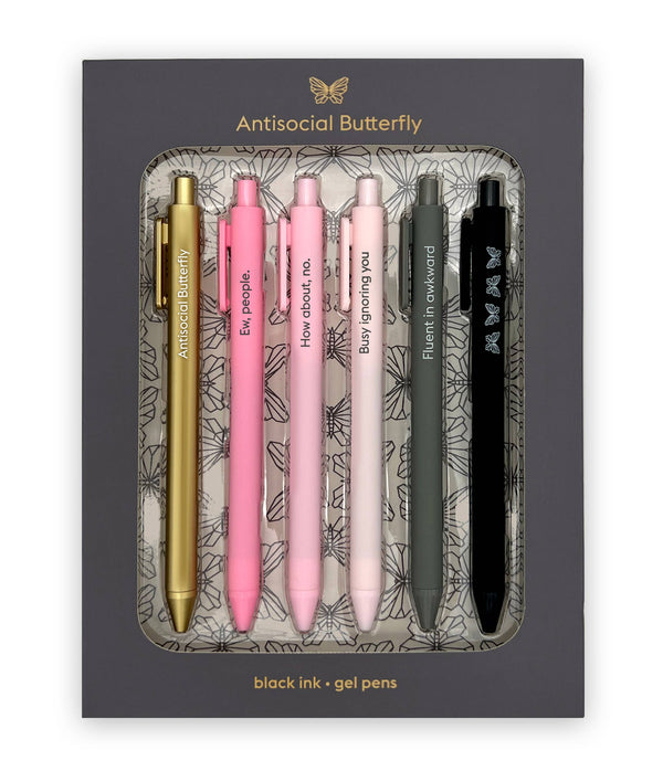 Antisocial Butterfly - Quotable Gel Pen Set  - Knot Another Hat