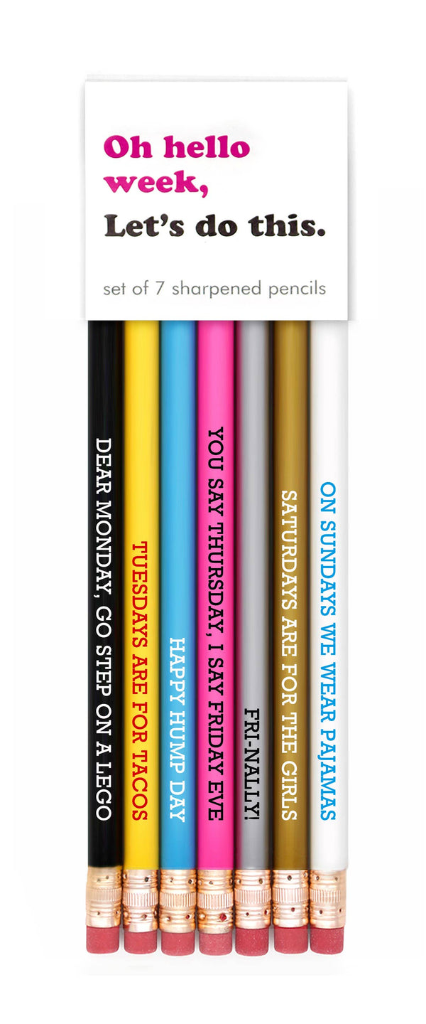 quotable pencil sets hello week - Knot Another Hat