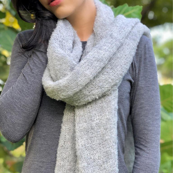 slate + salt ultra plush alpaca scarf gray - Knot Another Hat