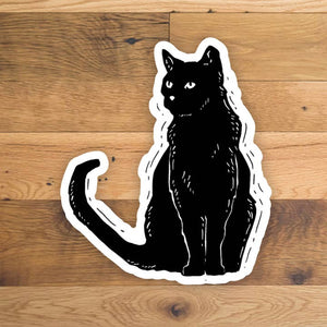 corvidae stickers black cat - Knot Another Hat