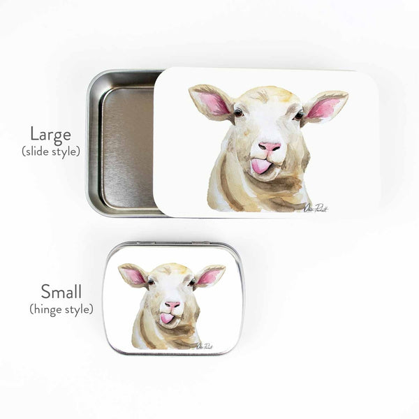 twice sheared sheep stitch marker storage tins small (hinge style tin) / sassy sheep - Knot Another Hat