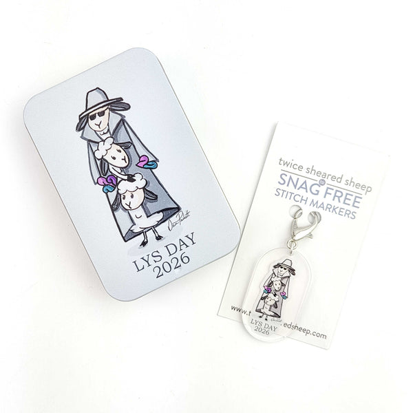 twice sheared sheep exclusive LYS day sheep tin or stitch marker - Knot Another Hat