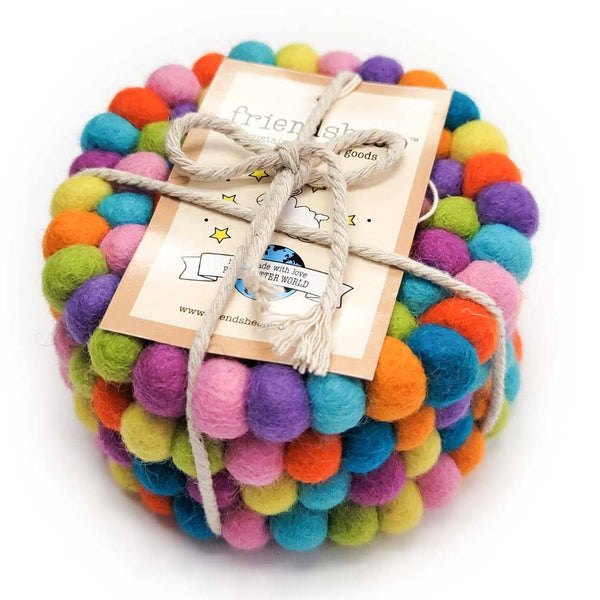 friendsheep eco coasters shiny happy - Knot Another Hat