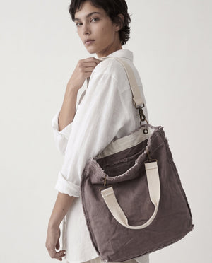 everyday denim tote faded taupe - Knot Another Hat