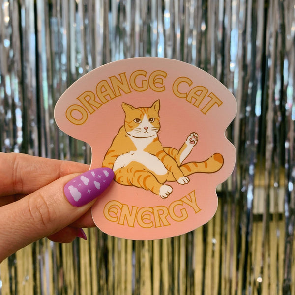 get bullish snarky stickers orange cat energy - Knot Another Hat