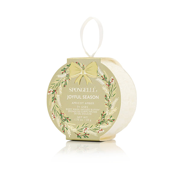 spongelle holiday wreath body buffer apricot amber/joyful season - Knot Another Hat