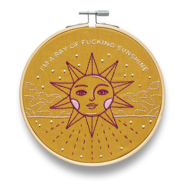 I'm A Ray Of Fucking Sunshine Embroidery Kit - Knot Another Hat