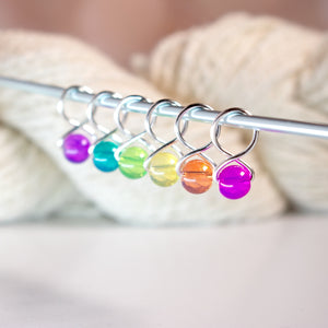 rainbow stitch markers - Knot Another Hat
