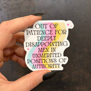 get bullish snarky stickers out of patience - Knot Another Hat