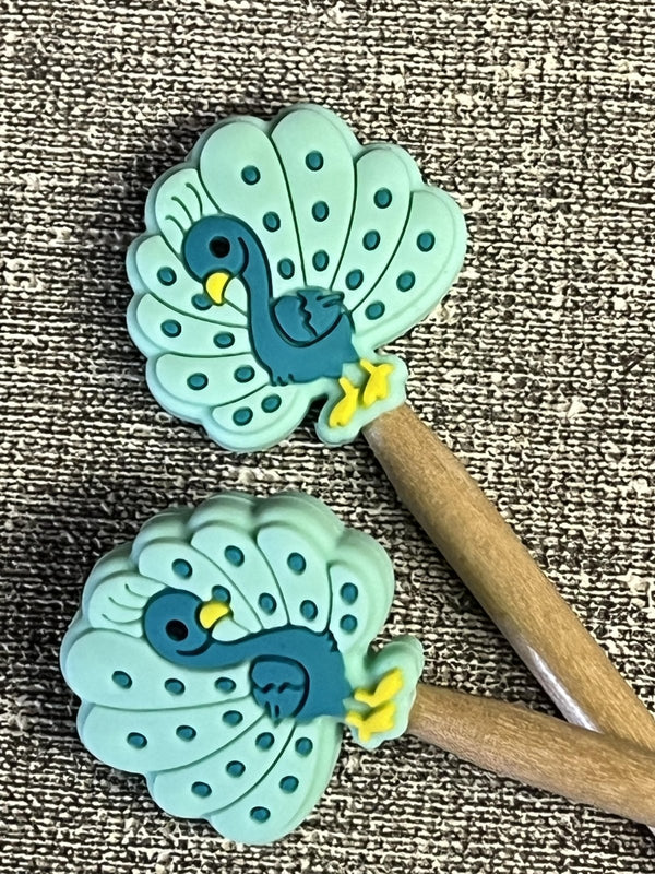 minnie & purl stitch stoppers peacocks - Knot Another Hat