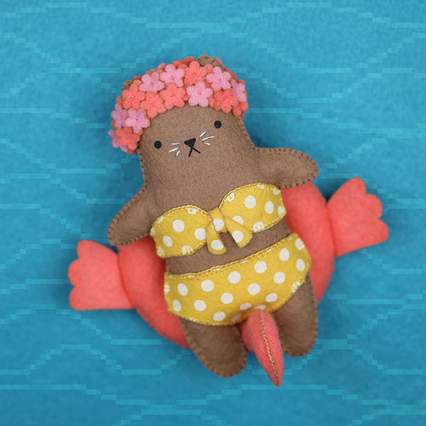 kiriki press felted cat doll kits flamingo cat - Knot Another Hat