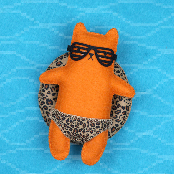 kiriki press felted cat doll kits leopard cat - Knot Another Hat