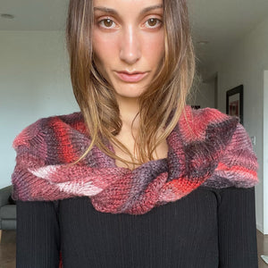 one-of-a-kind handknit sample: chevron and lace scarf  - Knot Another Hat