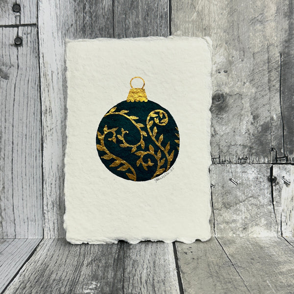 hand-painted holiday art prints by jennifer heredia Dark teal - Knot Another Hat