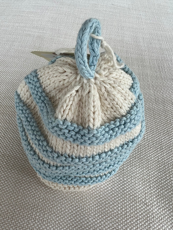 one-of-a-kind handknit sample: striped baby hat  - Knot Another Hat