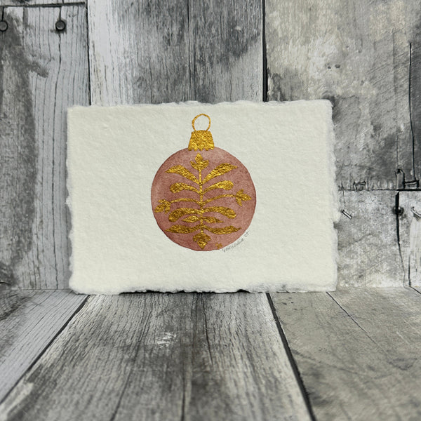 hand-painted holiday art prints by jennifer heredia Mauve - Knot Another Hat