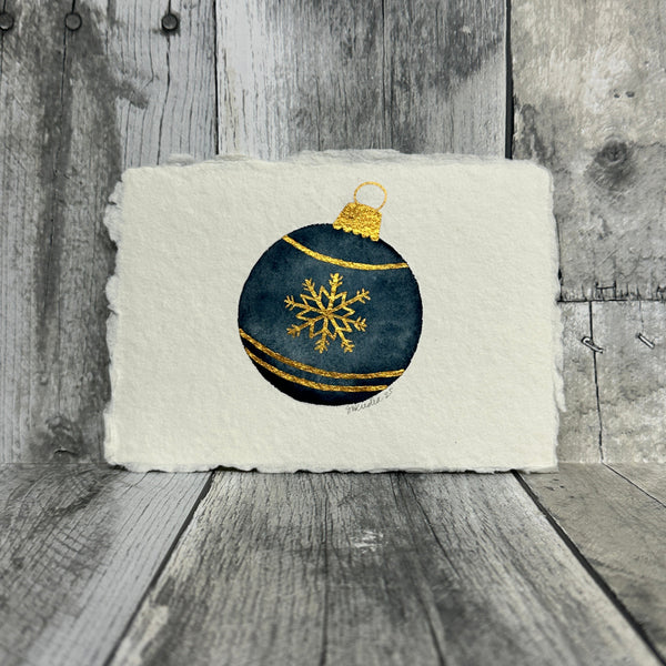 hand-painted holiday art prints by jennifer heredia Navy - Knot Another Hat