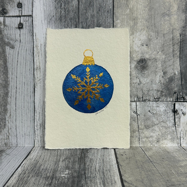 hand-painted holiday art prints by jennifer heredia Bright blue - Knot Another Hat