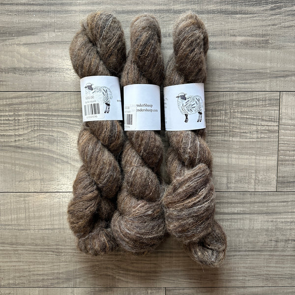 LavenderSheep yakkity yak fluff dark roast - Knot Another Hat