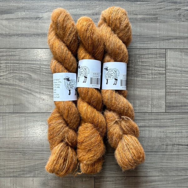 LavenderSheep yakkity yak fluff pumpkin - Knot Another Hat