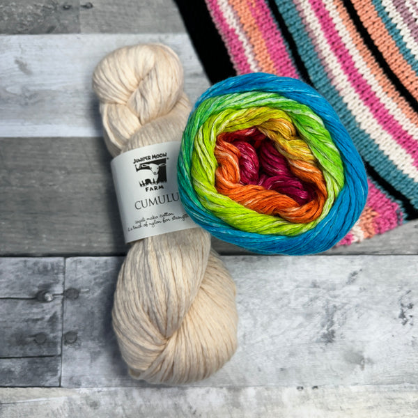have a ball fall crawl 45th parallel shawl bundle voltage bloom/ivory - Knot Another Hat